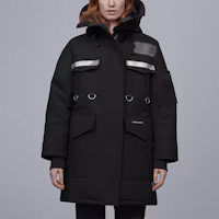 Shop (W) Canada Goose Red Label Jaket Parka Hitam Berhoodie Bulu Angsa. 8501L-61