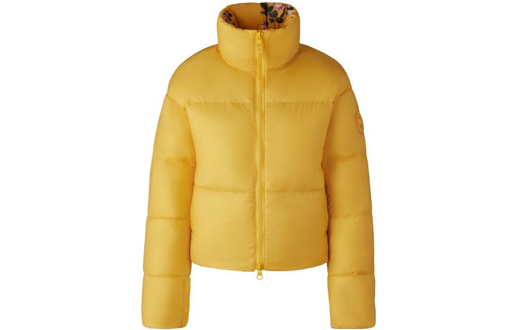 Lookbook (Women) Canada Goose Reformation FW22 Floral Print Short Down Jacket Yellow Women 1090WRE-1493