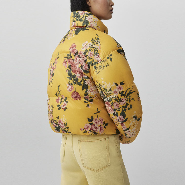 Details for (Women) Canada Goose Reformation FW22 Floral Print Short Down Jacket Yellow Women 1090WRE-1493