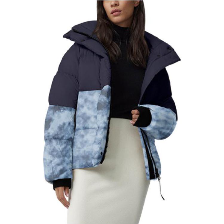 Shop (Women) Canada Goose Regeneration FW22 Junction Red Label Colorblock Down Jacket Women. 2602W1-1306