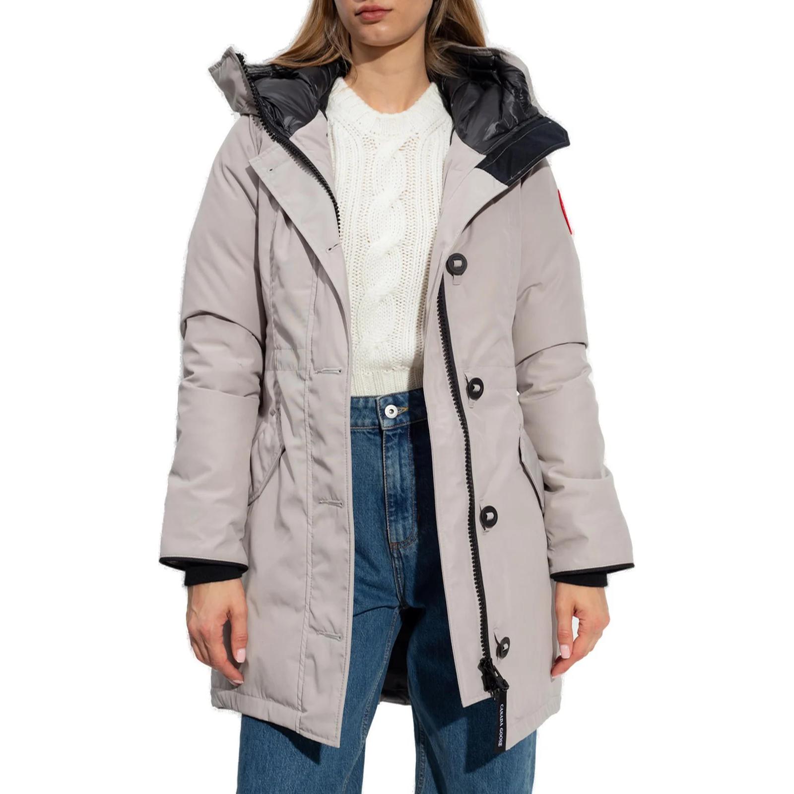 Lookbook (W) 加拿大鹅 Rossclair 拼色防水羽绒大衣 - 灰色 2580W0-LIMESTONE