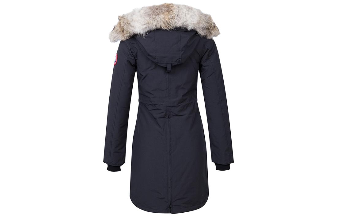 (Women) Canada Goose Rossclair  Logo Patch Zip Hooded Parka Jacket Navy 2580L-NAVY 圖 3