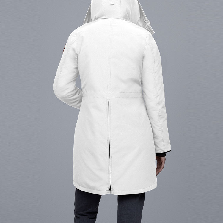 Shop (W) 加拿大鹅Rossclair派克大衣冬季防水羽绒服白色。 2580L-433