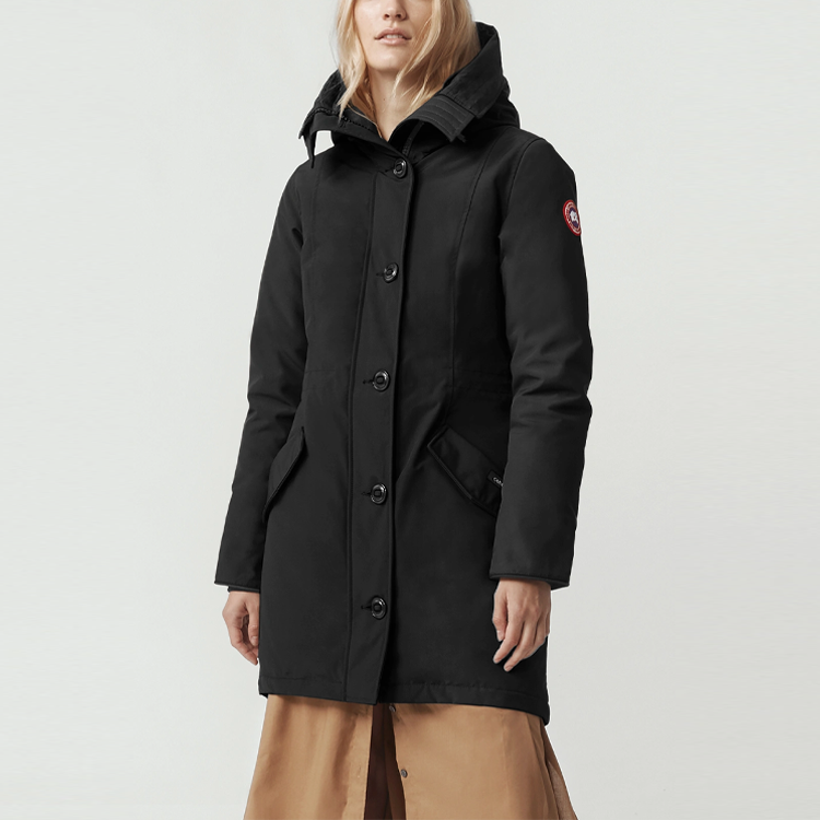 Lookbook (W) 加拿大鹅 Rossclair 红标防风防水派克大衣 黑色 2580L-61