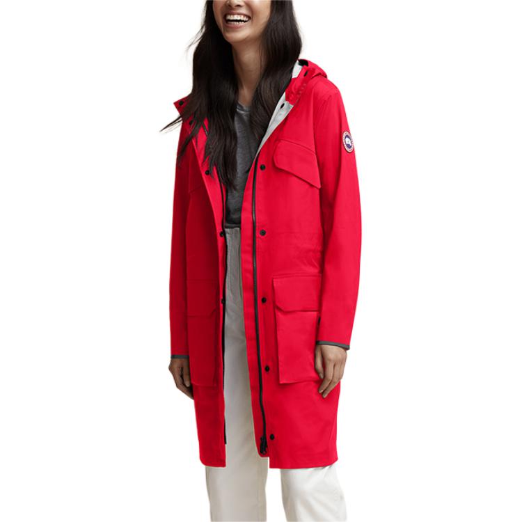 (Women) Canada Goose Seaboard Red Waterproof Hooded Long Parka Jacket 5607LA-11