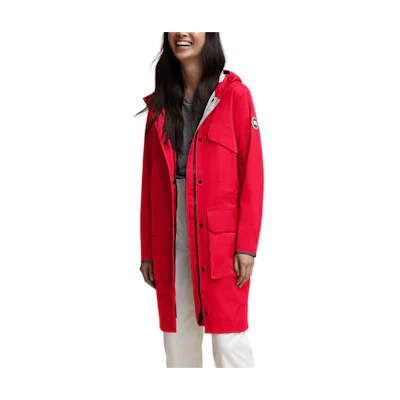 (Women) Canada Goose Seaboard Red Waterproof Hooded Long Parka Jacket 5607LA-11