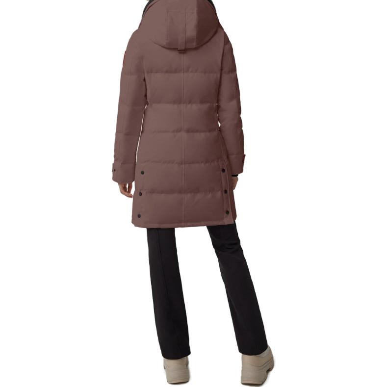 Details for (W) Canada Goose Shelburne Parka Largo Marrón Rojo Slim Fit Chaqueta de Invierno. 3802WB-455