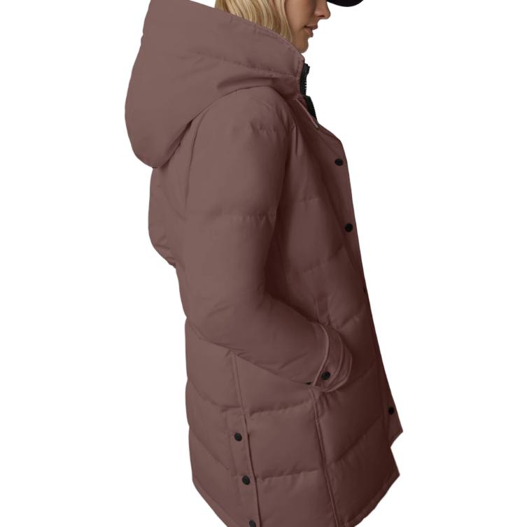 Sizing (W) Canada Goose Shelburne Parka Largo Marrón Rojo Slim Fit Chaqueta de Invierno. 3802WB-455