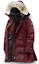 Order (W) 加拿大鹅Shelburne Black Label酒红色长款羽绒服 3802LB-317