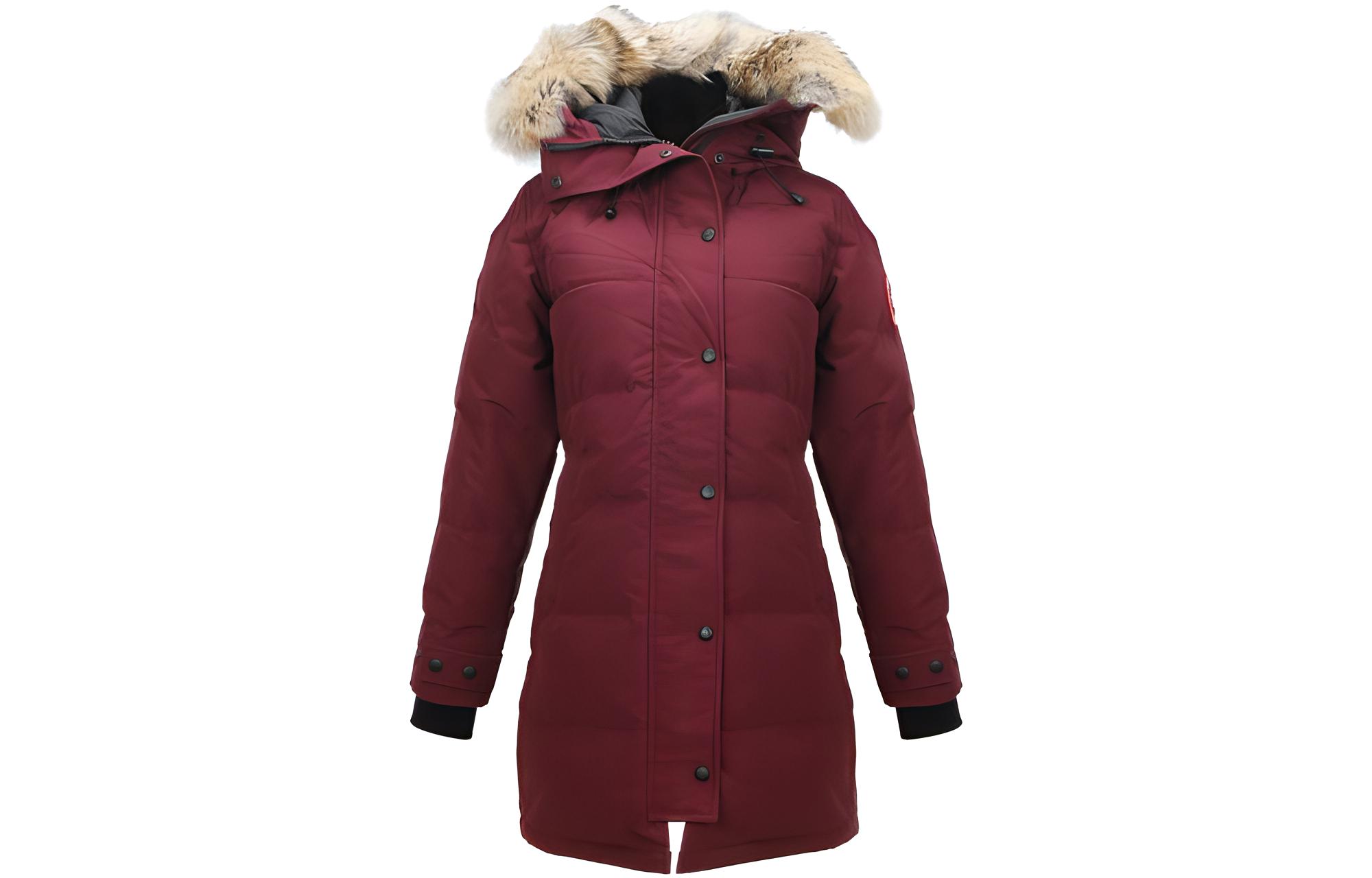 (Women) Canada Goose Shelburne Fusion Fit Long Parka Windproof Down Jacket Red. 3802LA-317