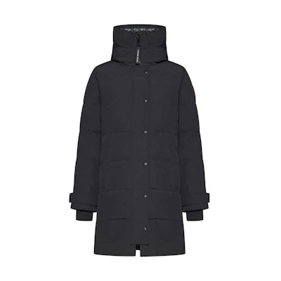 (Women) Canada Goose Shelburne FW22 Black Mid-Length Down Jacket Windproof Waterproof 3802W-61