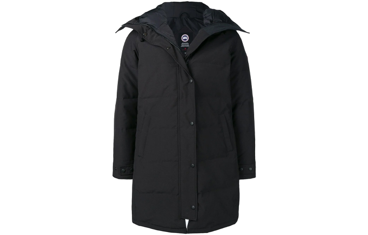 (Women) Canada Goose Shelburne Red Label Black Hooded Long Parka Jacket 3802LNF-61