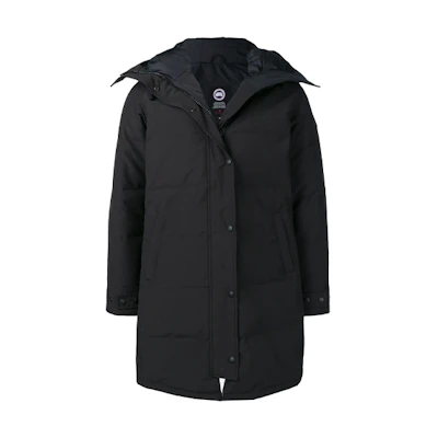 (Women) Canada Goose Shelburne Red Label Black Hooded Long Parka Jacket 3802LNF-61