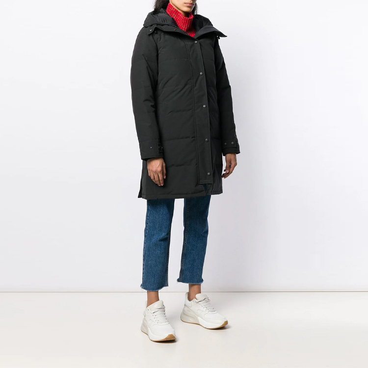 Purchase (W) Abrigo Largo con Capucha Canada Goose Shelburne Red Label Negro para Mujer. 3802LNF-61