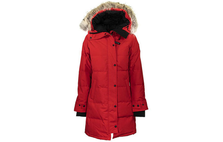 (Women) Canada Goose Shelburne Red Label Red Hooded Long Parka Jacket 3802L-11