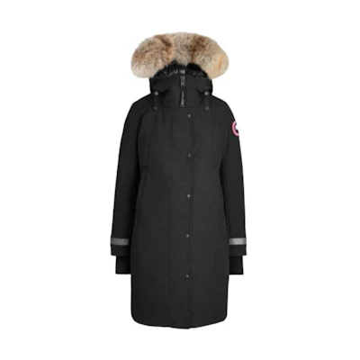 (Women) Canada Goose Sherbrooke Black Parka Jacket with Red Label 3821L-61