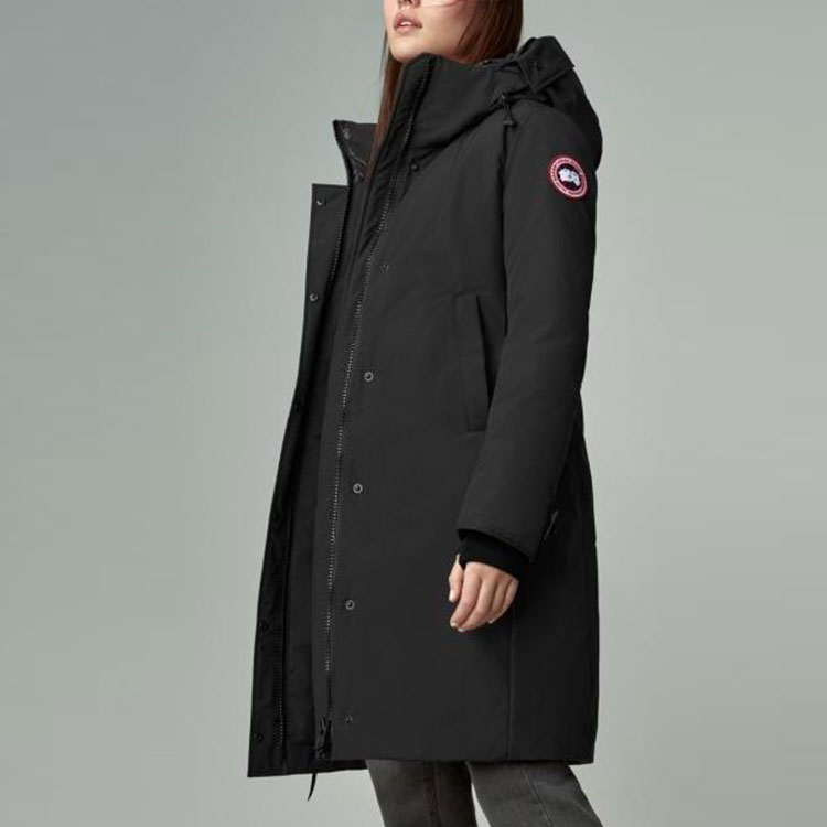 Sizing (W) 加拿大鵝 Sherbrooke 黑色派克大衣附紅標 3821L-61