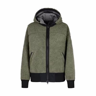 (Women) Canada Goose Simcoe Green Logo Zip-Up Hooded Jacket Long Sleeve. 7016WB1-664