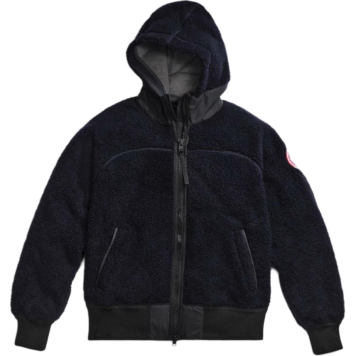 (Women) Canada Goose Simcoe Blue Fleece Hoodie Jacket with Solid Print Design 7016W-63