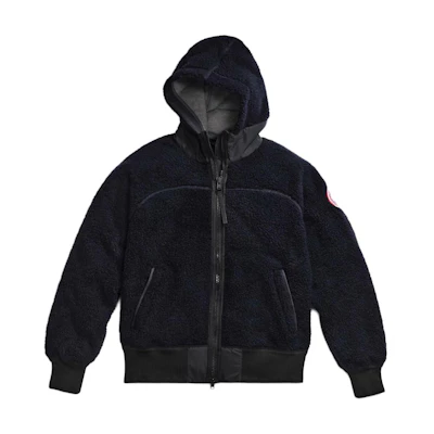 (Women) Canada Goose Simcoe Blue Fleece Hoodie Jacket with Solid Print Design 7016W-63