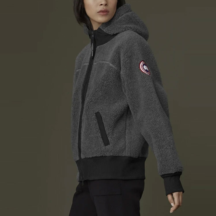 Purchase (W) 加拿大鵝Simcoe Fleece Teddy拉鍊連帽外套女款灰色 7016L-699