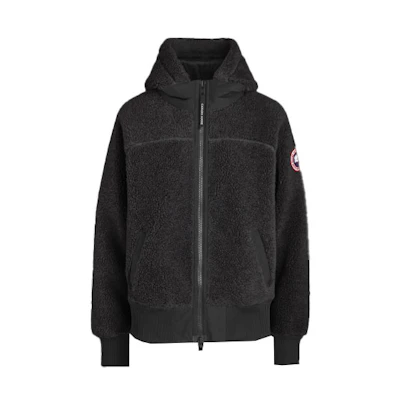 (Women) Canada Goose Simcoe FW2 Oversized Fleece Logo Hoodie Jacket Women’s Black. 7016L-61