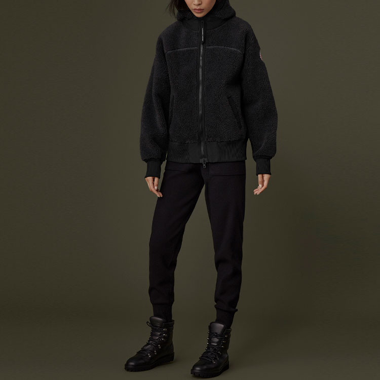 Lookbook (W) Sudadera Chaqueta Negra Mujer Canada Goose Simcoe FW2 Fleece Logo Oversize. 7016L-61