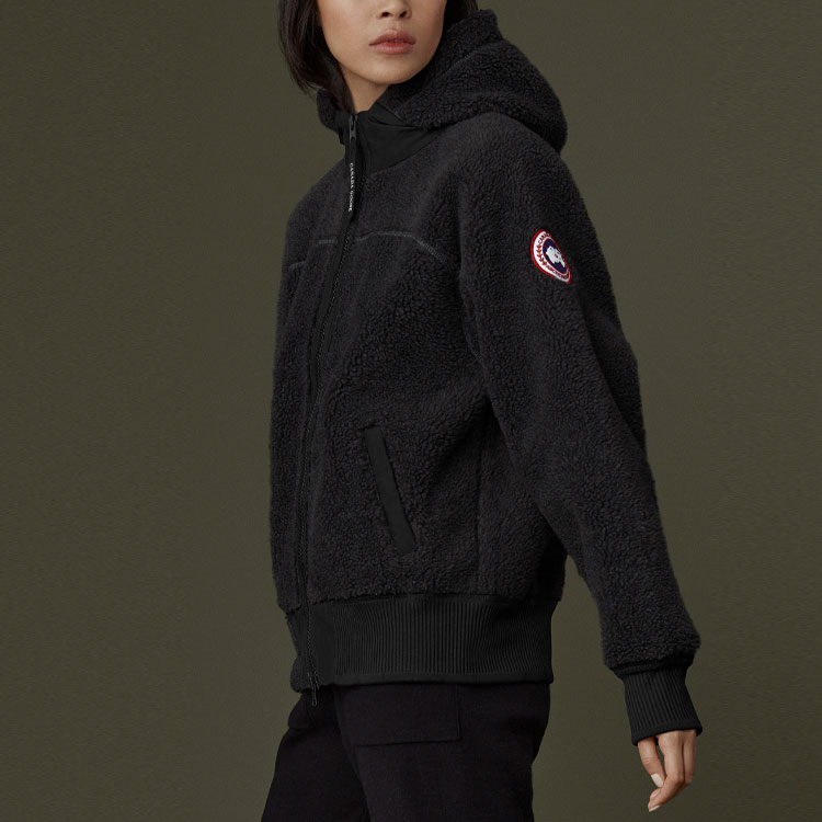 Details for (W) Sudadera Chaqueta Negra Mujer Canada Goose Simcoe FW2 Fleece Logo Oversize. 7016L-61