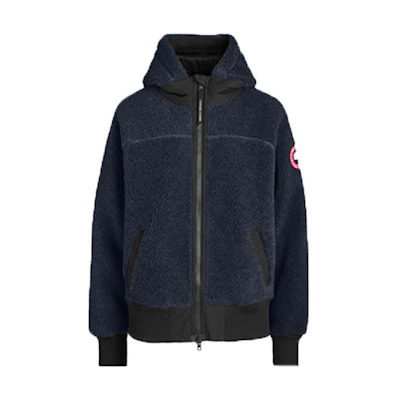 (Women) Canada Goose Simcoe Oversized Red Label Fleece Hoodie Jacket Navy . 7016L-63