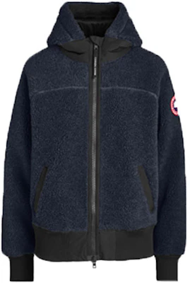 (W) 加拿大鹅 Simcoe 宽松版红标海军蓝抓绒连帽夹克。 7016L-63 Order (W) 加拿大鹅 Simcoe 宽松版红标海军蓝抓绒连帽夹克。 7016L-63