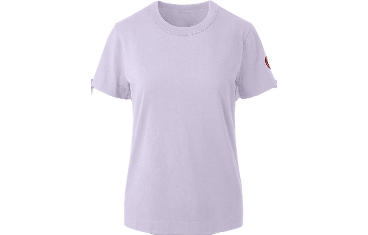 Order (Women) Canada Goose Solid Color Casual T-Shirt Lilac Purple 1400W