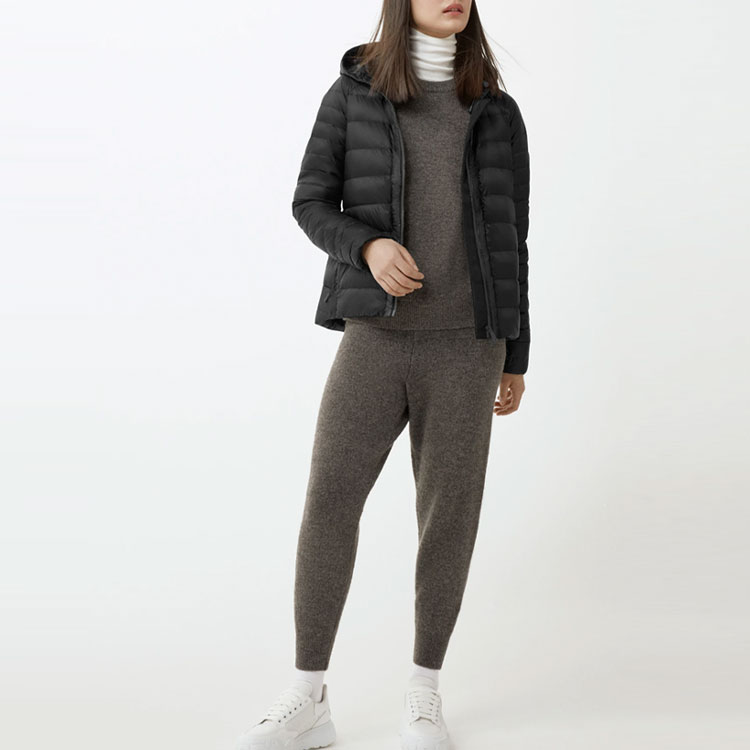 Purchase (W) Canada Goose Jaket Hoodie Down Roxboro Hitam SS21 2225LB-61