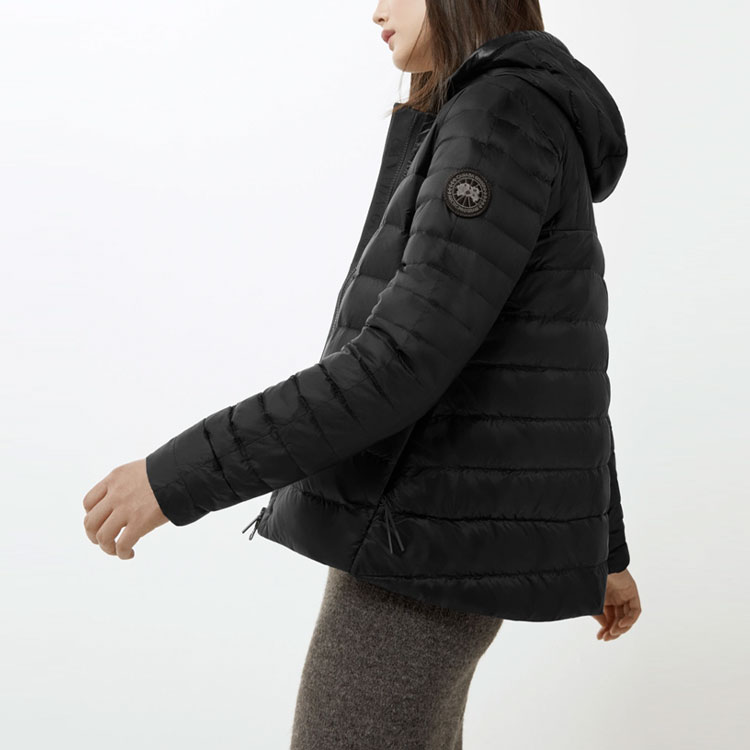 Cheap (W) Canada Goose Jaket Hoodie Down Roxboro Hitam SS21 2225LB-61