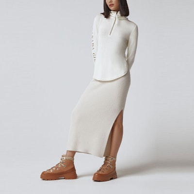 (W) Canada Goose SS22 Fairhaven 1/4 Zip Sweater Wool Reflektif Putih 7027L-467 Lookbook (W) Canada Goose SS22 Fairhaven 1/4 Zip Sweater Wool Reflektif Putih 7027L-467