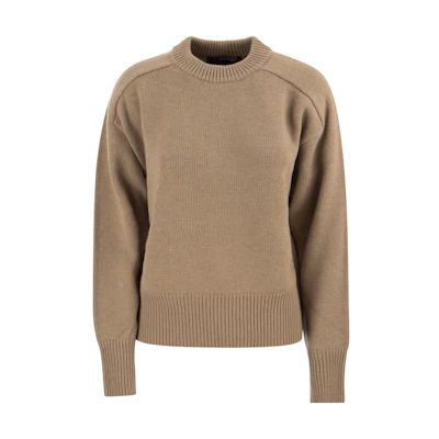 (Women) Canada Goose SS23 Brown Wool Crewneck Sweater 7601W2149
