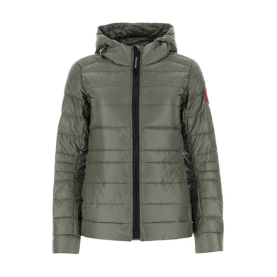 (Women) Canada Goose SS23 Lightweight Short Puffer Jacket Green with Logo Patch. 2242W-852