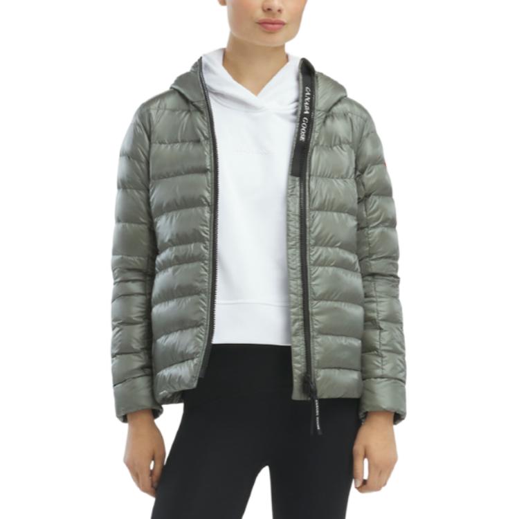 Purchase (W) 加拿大鹅 SS23 绿色轻型短款羽绒夹克带标志补丁。 2242W-852