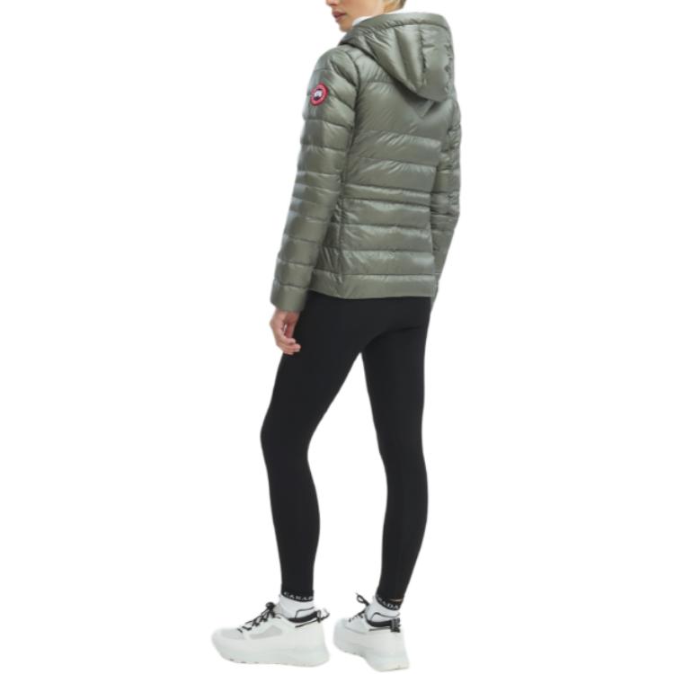 Details for (W) 加拿大鹅 SS23 绿色轻型短款羽绒夹克带标志补丁。 2242W-852