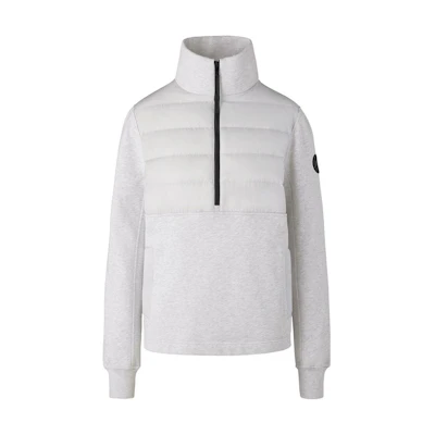(Women) Canada Goose SS23 HyBridge Muskoka Pullover Sweatshirt Women Grey Silver Birch. 6841WB-1342