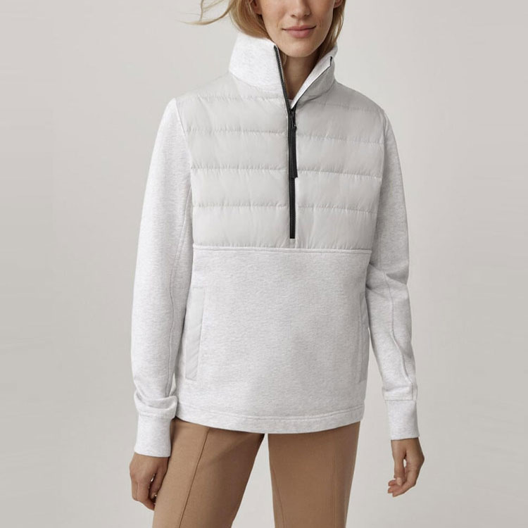 Lookbook (W) Canada Goose SS23 HyBridge Muskoka Pullover Sweatshirt Wanita Abu Silver Birch. 6841WB-1342