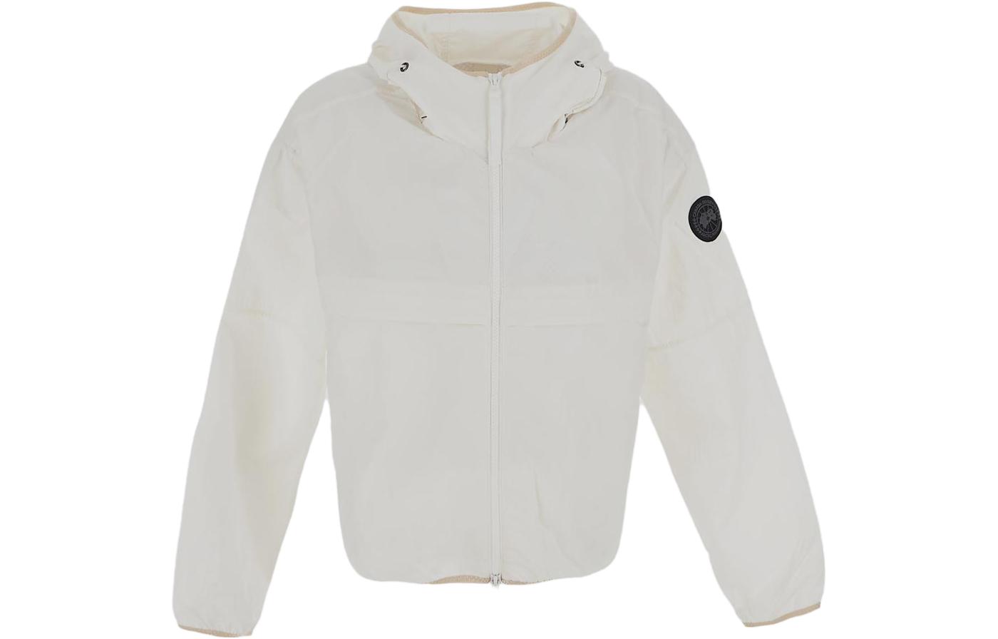 (Women) Canada Goose SS23 White Solid Logo Hooded Jacket 2433WB45-433