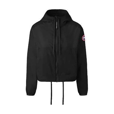 (Women) Canada Goose SS24 Kaslo Windproof Logo Hooded Short Jacket Black. 2444W-61