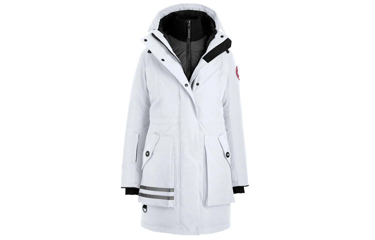 (Women) Canada Goose Toronto Red Label Printed Down Jacket White 1049L-595