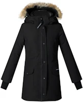 (Women) Canada Goose Trillium Black Long Parka, Red Label, Windproof Winter Coat 6660LA-61 (Women) Canada Goose Trillium Black Long Parka, Red Label, Windproof Winter Coat 6660LA-61