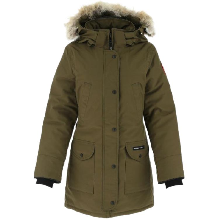 (Women) Canada Goose Trillium Parka Red Label Green Long Down Jacket 6660L-49