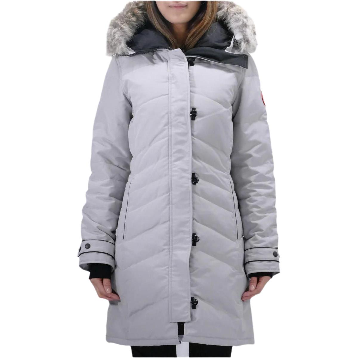 (Women) Canada Goose Victoria Series  Grey Fur-Trim Hooded Down Parka Coat. 3037L-439