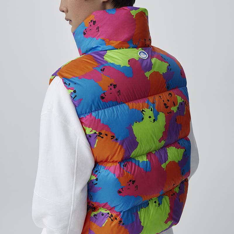 Purchase (Women) Canada Goose x Paola Pivi SS23  Cartoon Print Logo Down Vest. 1100WPB1-1636