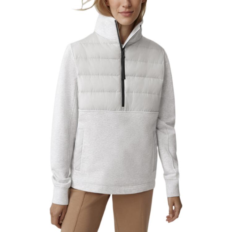 (Women) Canada Goose Zipped Pullover Sweater FW22 Light Grey Silver Birch 6841W-1342 圖 3