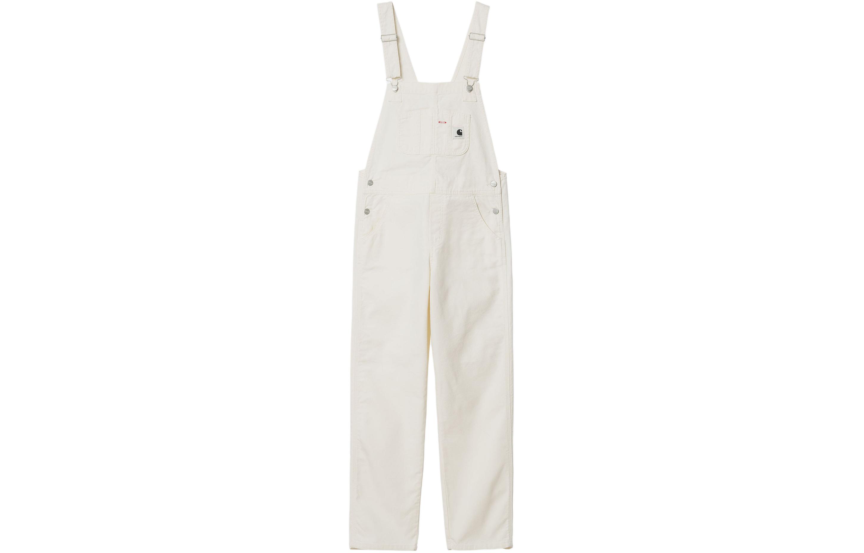 Order (Women) Carhartt WIP  Bib Overall Straight White - Adjustable Straps, Long Fit. I032965-D6-02
