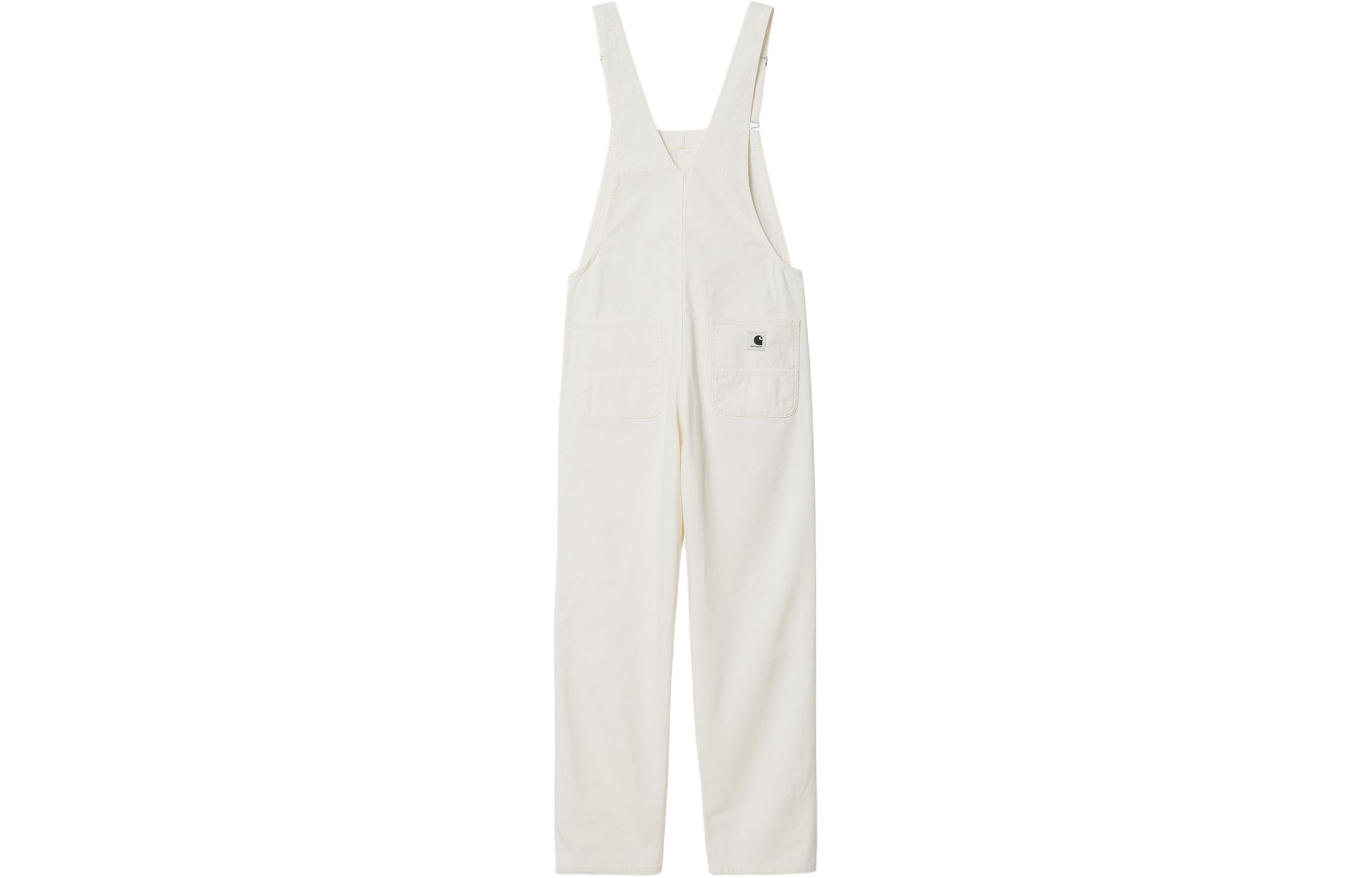 Lookbook (Women) Carhartt WIP  Bib Overall Straight White - Adjustable Straps, Long Fit. I032965-D6-02
